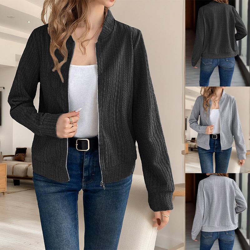 Damen Strickjacke mit Reißverschluss und strukturiertem Design Drune