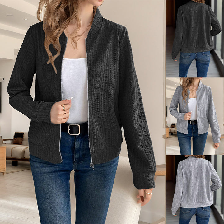 Damen Strickjacke mit Reißverschluss und strukturiertem Design Drune