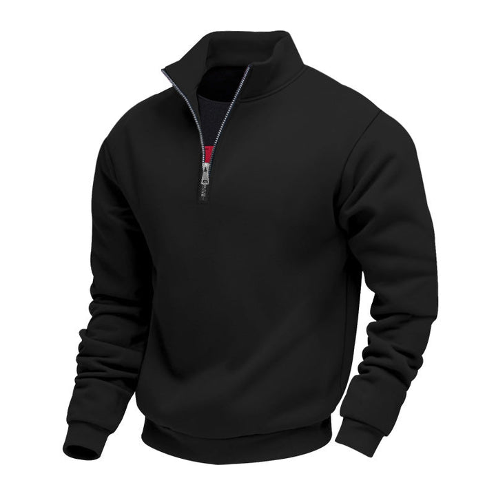 Herren leichter Fleecepullover mit Stehkragen und halblangem Reißverschluss Drune