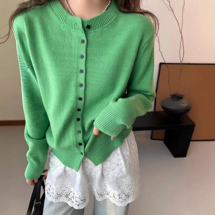 Damen edler Knopf-Cardigan aus hochwertiger Wolle Drune