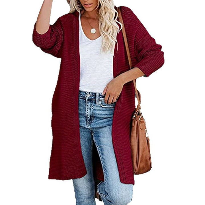 Damen Langer Strickcardigan mit offenen Fronten und lässigem Schnitt Drune