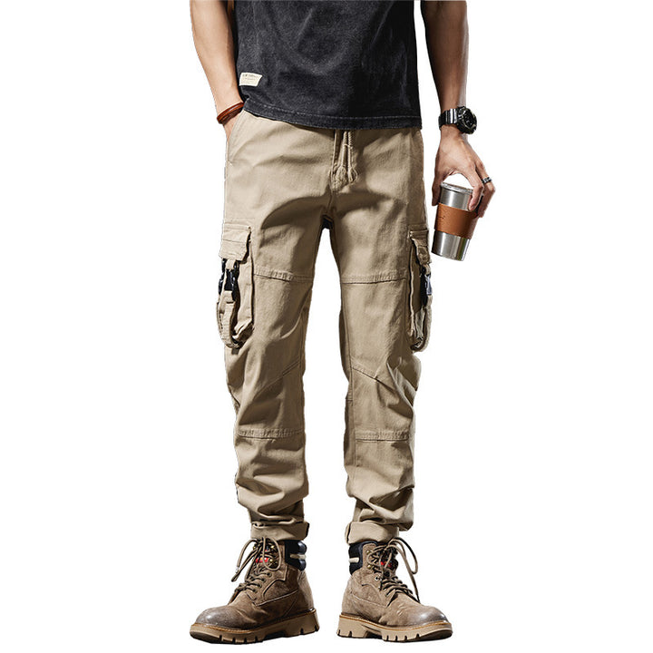 Herren Taktische Utility-Cargo-Hose mit verstärkten Kniepatches, Multifunktionstaschen und Kordelbund Drune