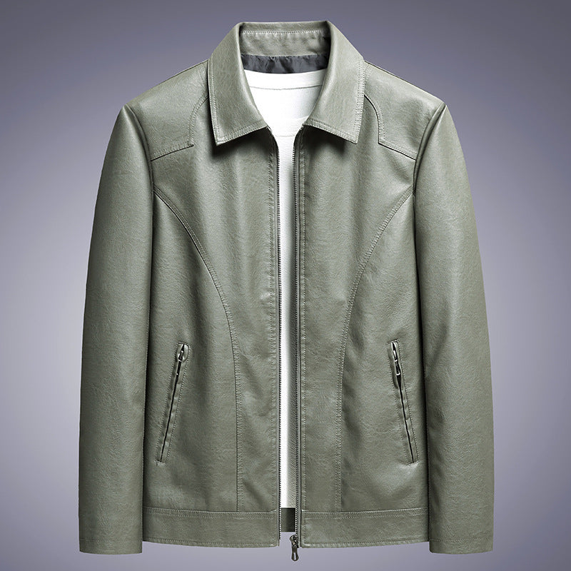 Herren Lederoptik-Blouson mit Hemdkragen und Reißverschluss Drune