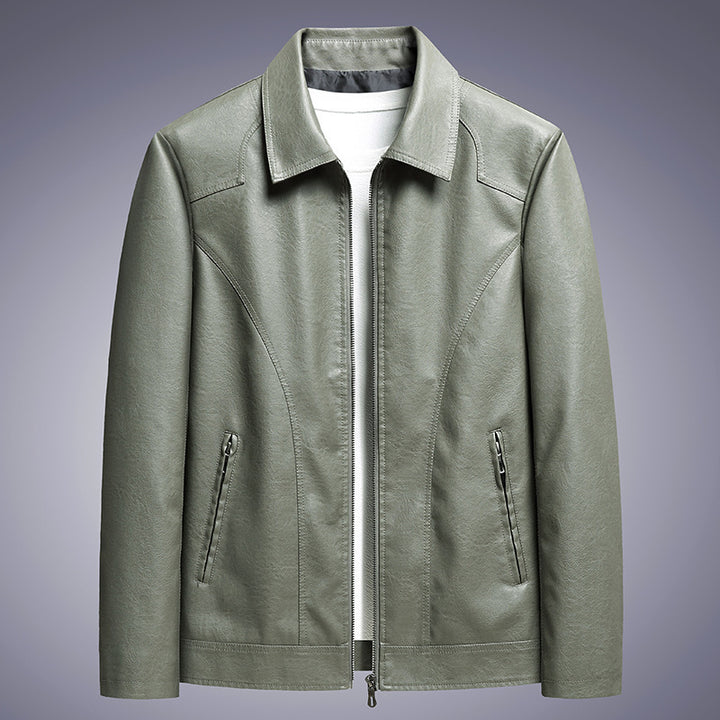 Herren Lederoptik-Blouson mit Hemdkragen und Reißverschluss Drune