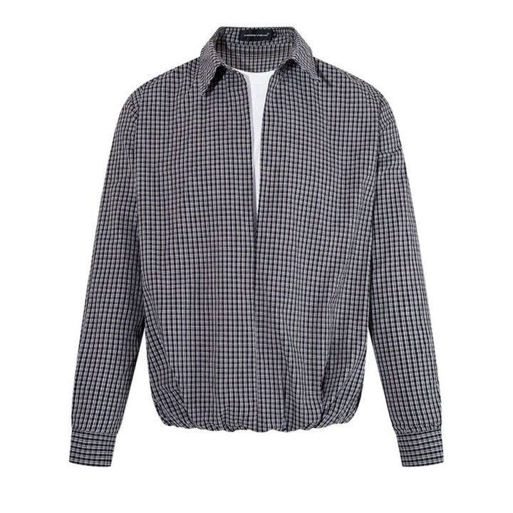 Herren Overshirt-Blouson im Karomuster mit Gummizugbund und Hemdkragen Drune