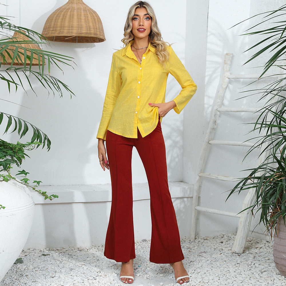Damen Elegantes und lässiges Blusenoberteil mit kurzen Ärmeln Drune