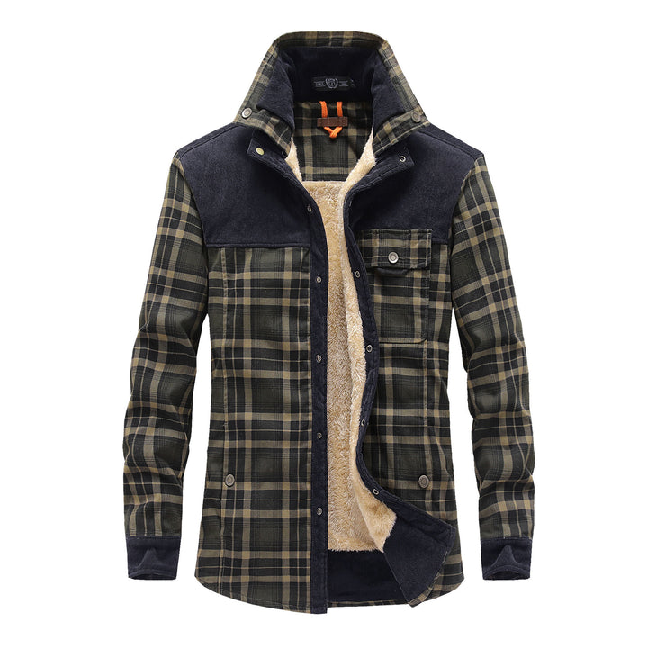 Herren Kuschelige Flanelljacke mit Teddyfutter Drune