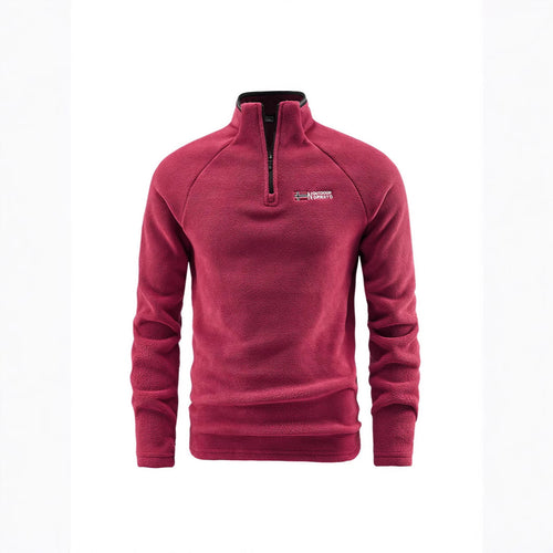 Herren Flauschiger Zip‑Troyer Fleecepullover mit Stehkragen und Raglanärmeln Drune