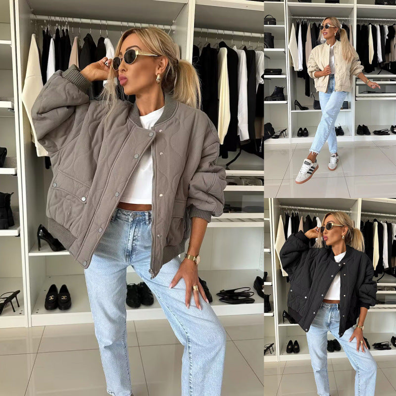 Damen wattierte Bomberjacke im sportlich-eleganten Stil Drune