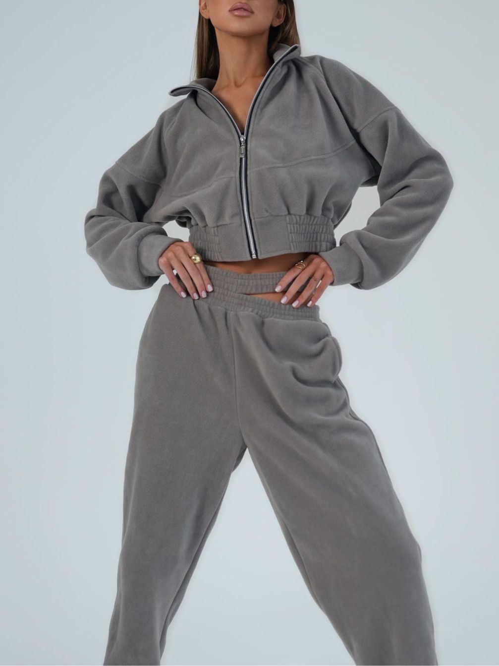 Damen Hochwertiger Fleece Freizeitanzug Drune