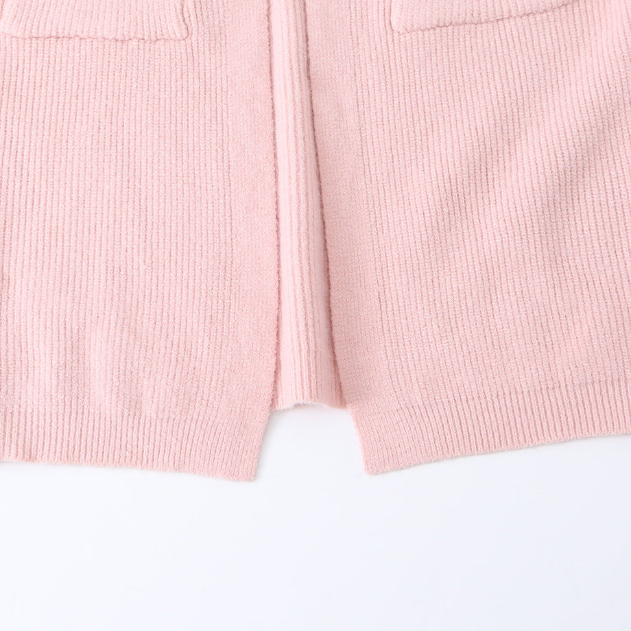 Damen Langer Oversize Strickcardigan mit aufgesetzten Taschen Drune