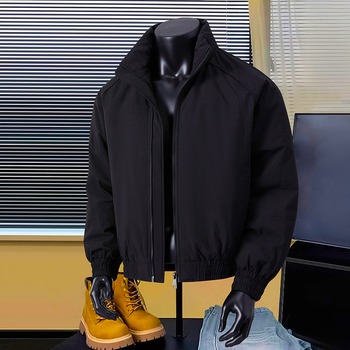 Herren Leichte Harrington-Jacke mit Stehkragen, elastischem Saum und Zwei-Wege-Reißverschluss Drune