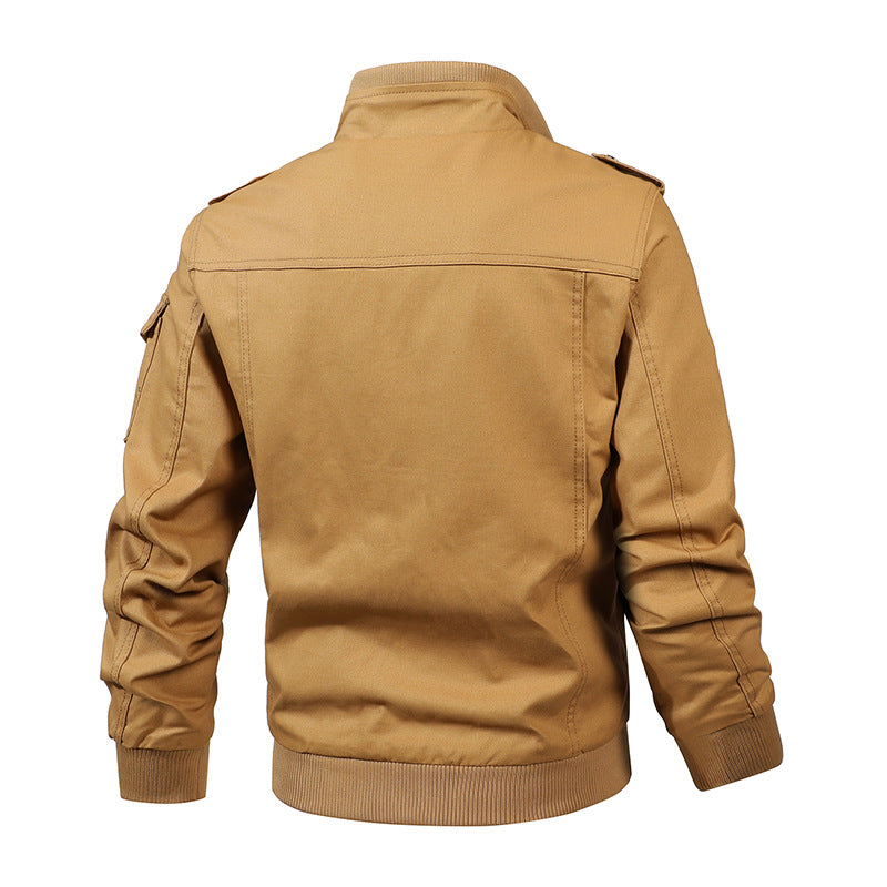 Herren Utility-Feldjacke mit Schulterklappen, mehreren Taschen und Rippbündchen Drune
