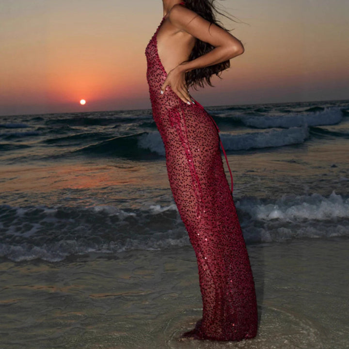 Damen Glamouröses Schwimmdress aus funkelndem Spitzenmaterial Drune