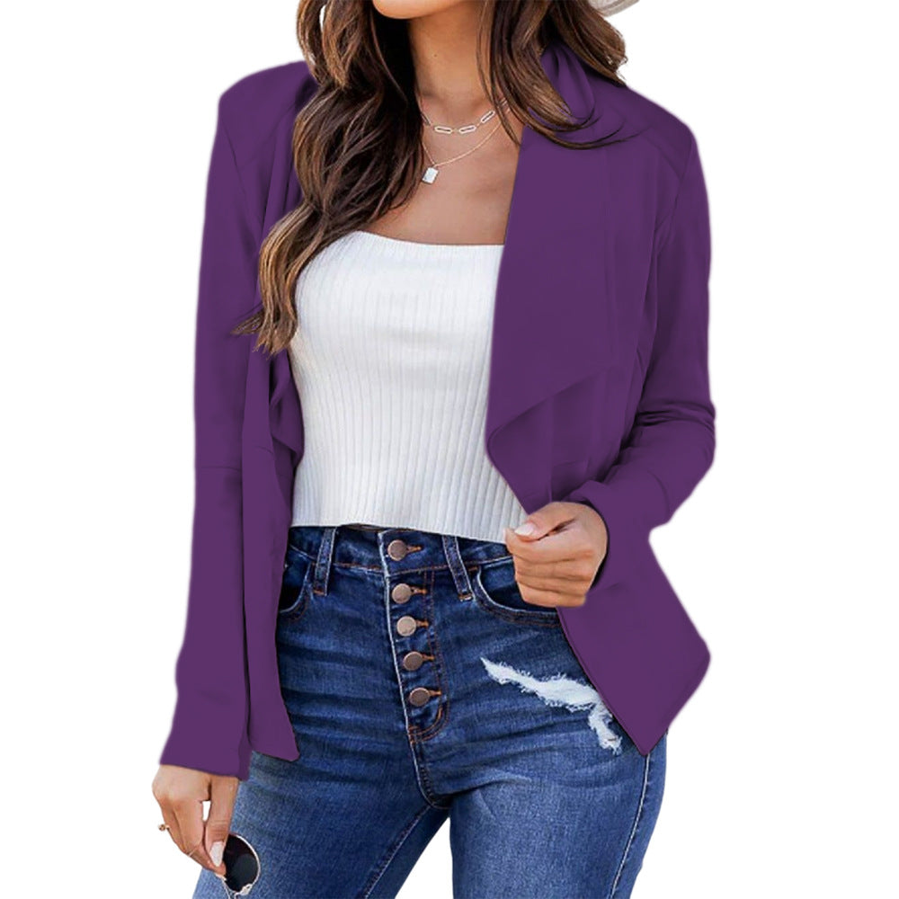 Damen lässige Blazerjacke mit offenem Schnitt und eleganten Details Drune