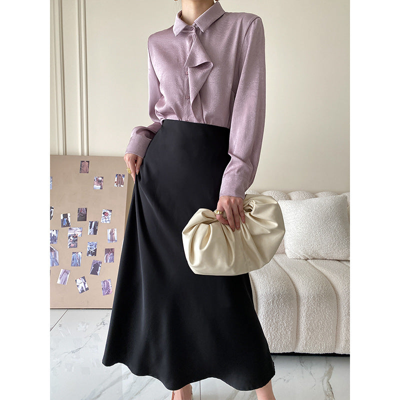 Damen Elegantes Hemd mit voluminösem Kragen Drune