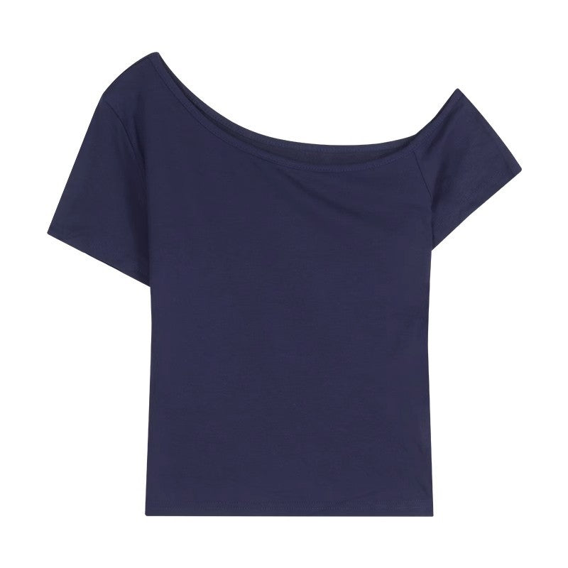Damen figurbetontes Off-Shoulder Oberteil aus weichem Stretchmaterial Drune