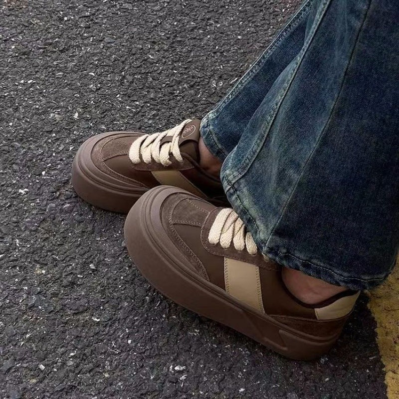 Damen Plateau Sneakers mit lässigem Retro-Design und weichem Obermaterial Drune