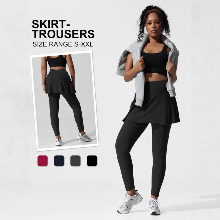 Damen Thermal-Leggings mit integriertem Sportrock und Fleece-Futter Drune