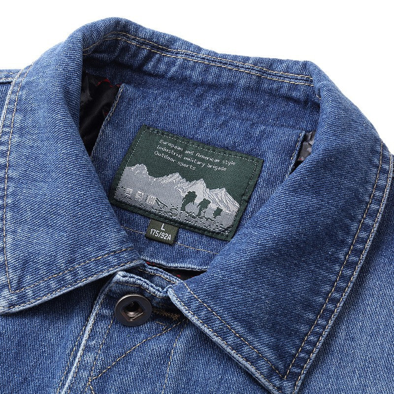Herren Jeansjacke mit funktionalen Taschen und klassischem Schnitt Drune