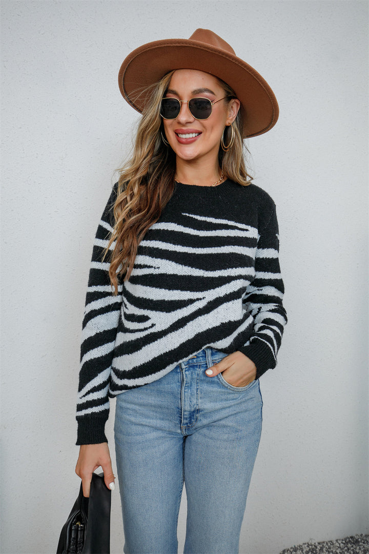 Damen gemusterter Pullover Drune