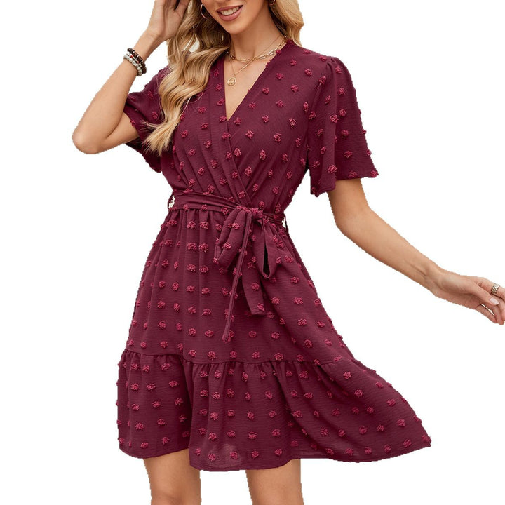Damen Wickelkleid mit Rüschendetails Drune