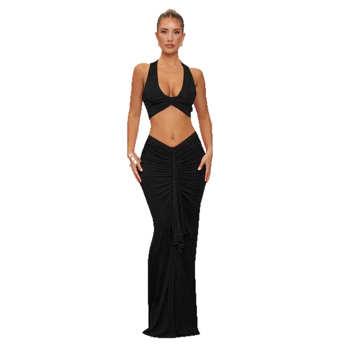 Damen Elegantes Wickelkleid mit Cut-Outs und fließendem Stoff Drune