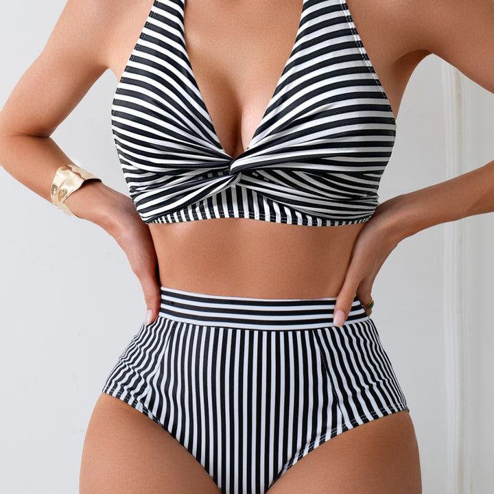 Damen Hochgeschnittener Bikinis mit eleganter Wickeloptik Drune