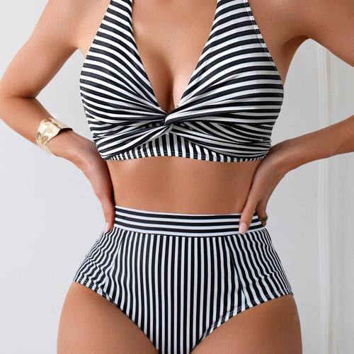 Damen Hochgeschnittener Bikinis mit eleganter Wickeloptik Drune