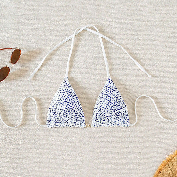 Damen Bikinihose mit seitlichen Bindebändern und floralem Muster Drune