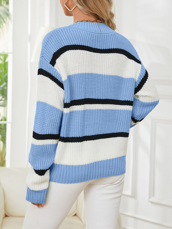 Damen Strickjacke mit Streifenmuster Drune