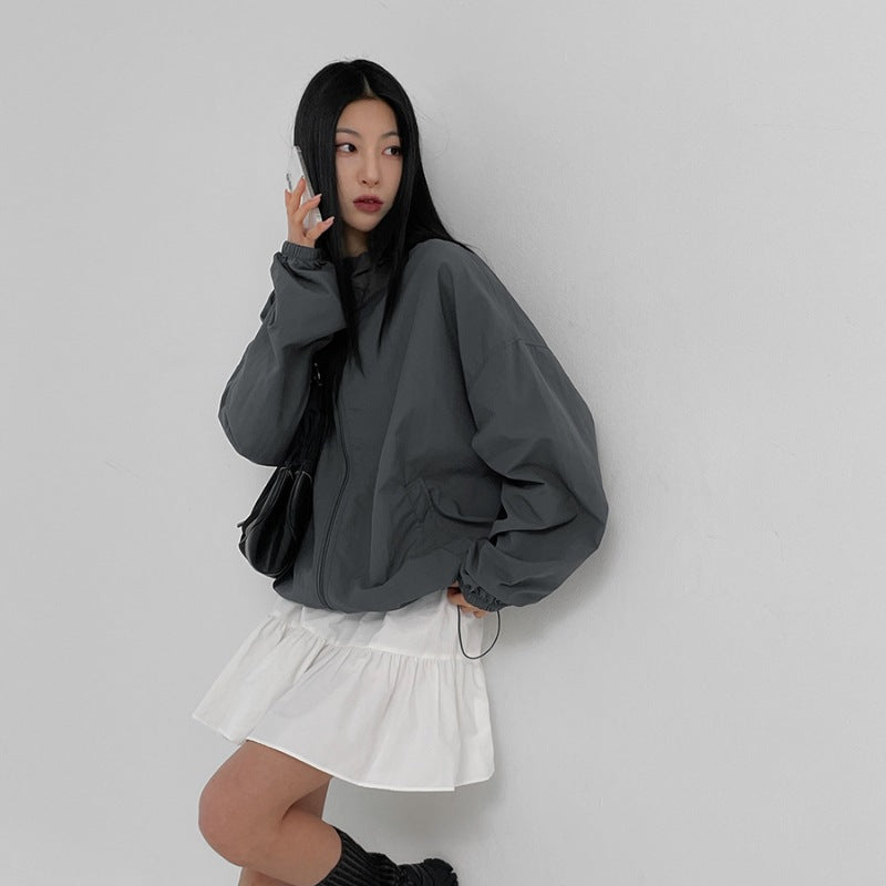 Damen lässige Übergangsjacke mit hohem Kragen und verstellbarem Kordelzug Drune 1772505648