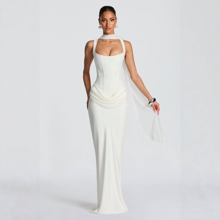 Damen Elegantes Hochzeitskleid mit Korsett-Detail Drune