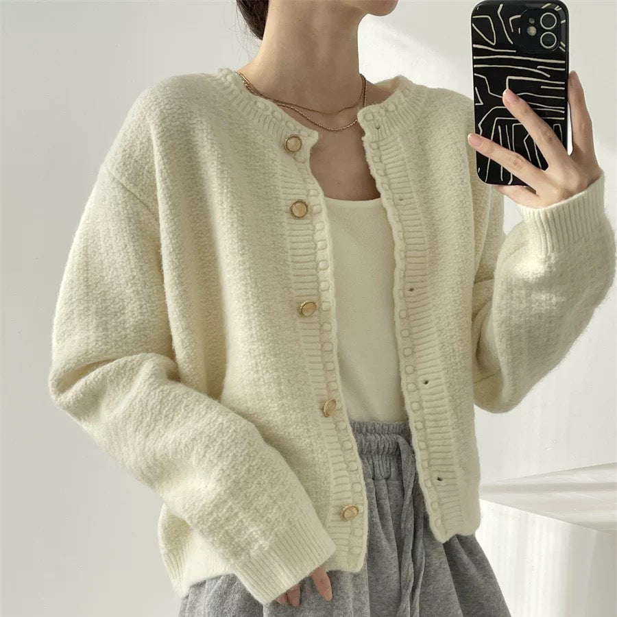 Damen gemütliche Strickjacke mit hochwertigen Knopfdetails und lässigem Schnitt Drune