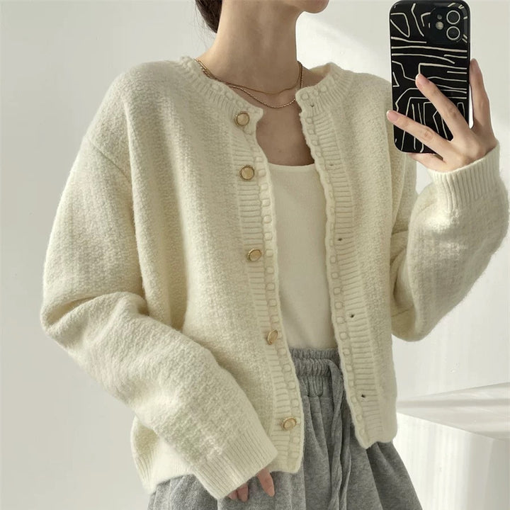 Damen gemütliche Strickjacke mit hochwertigen Knopfdetails und lässigem Schnitt Drune