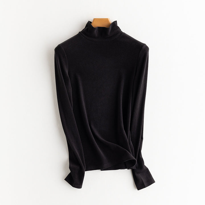 Damen Feines Langarmshirt mit Stehkragen aus Stretch‑Jersey, figurnahe Silhouette Drune