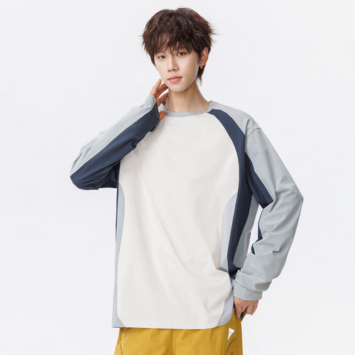 Herren Oversized Performance-Langarmshirt mit Raglanärmeln und Mesh‑Einsätzen Drune