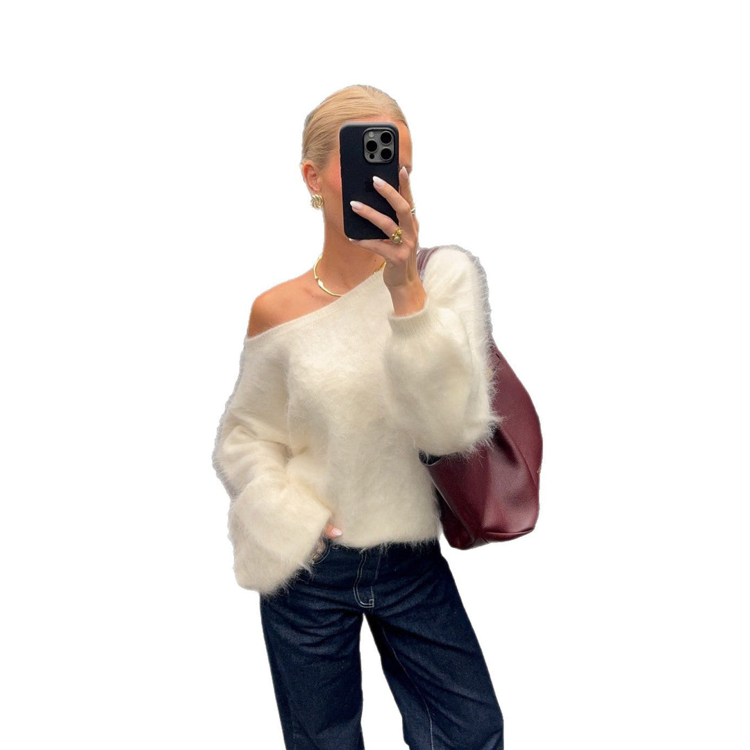 Damen Mohair-Mix Pullover mit Weichem Stoff & Oversized-Ärmeln | Drune