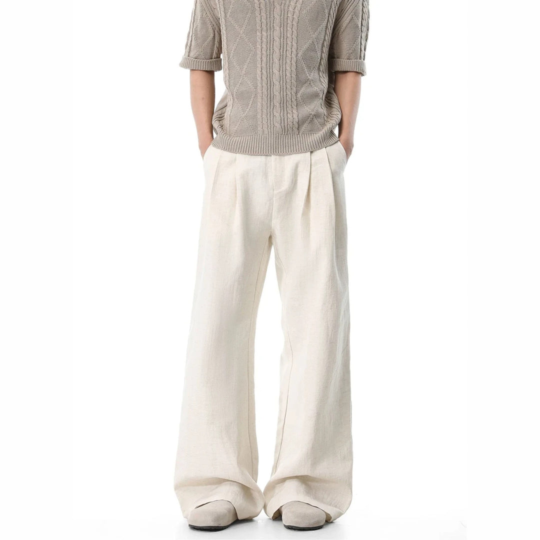 Damen Weit geschnittene Leinenhose Drune