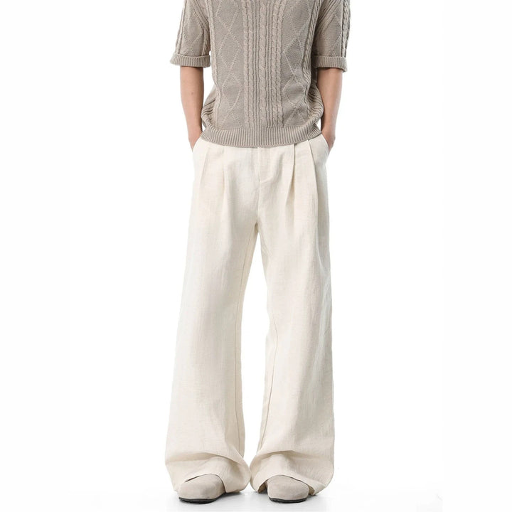 Damen Weit geschnittene Leinenhose Drune