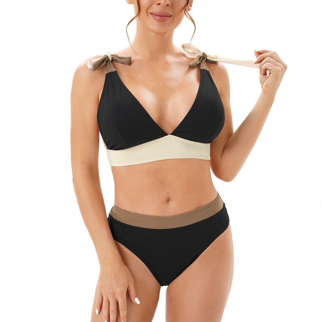 Damen Bikiniset mit elegantem V-Ausschnitt und verstellbaren Trägern Drune
