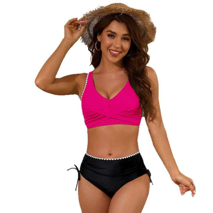 Damen Hochtailliertes Bikini-Set mit eleganter Wickeloptik Drune