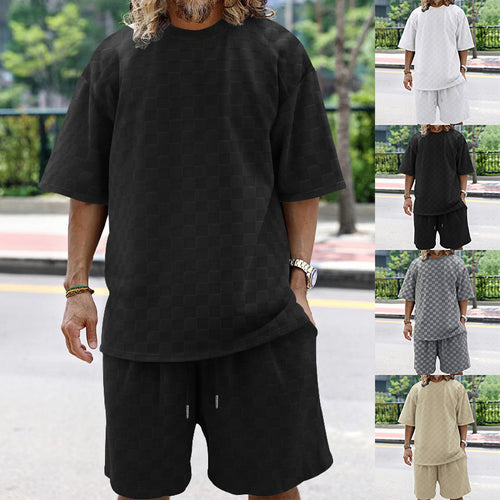 Herren lässiges Sportensemble mit kariertem Design Drune