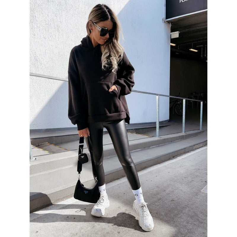 Damen Oversized Kapuzenpullover mit praktischen Kängurutaschen Drune