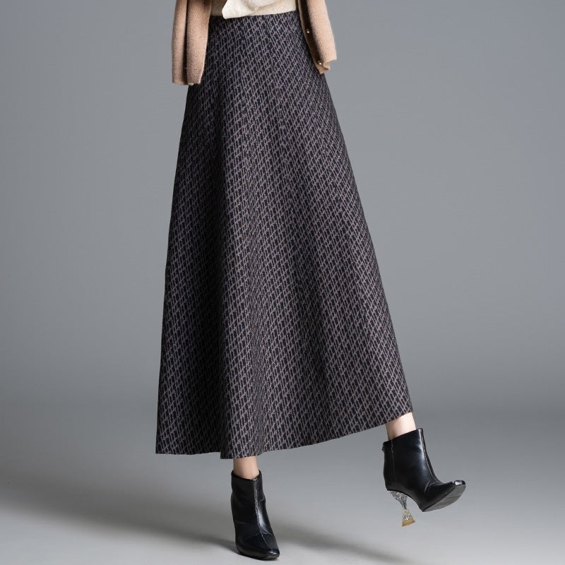 Damen Maxi-Rock mit elegantem geometrischen Muster Drune