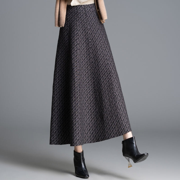 Damen Maxi-Rock mit elegantem geometrischen Muster Drune