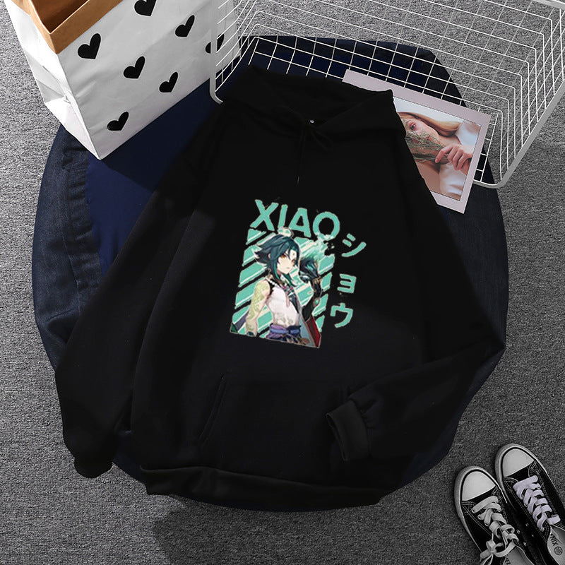 Damen nan weicher Oversize-Kapuzenpullover mit kawaii Pilzfrosch-Print, Kängurutasche und gerippten Bündchen Drune