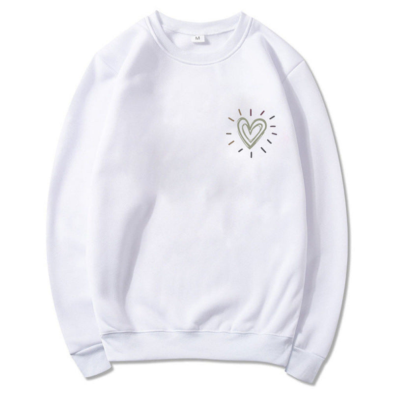 Damen Bequemer Sweatshirt mit Herzmotiv Drune