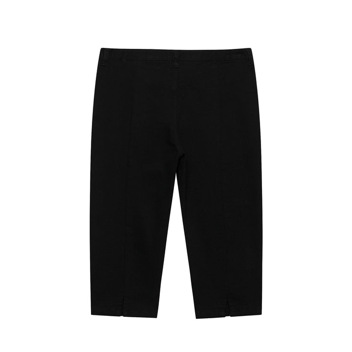 Damen Kurzgeschnittene Slim-Fit knöchellange Stoffhose mit Reißverschlusstaschen Drune