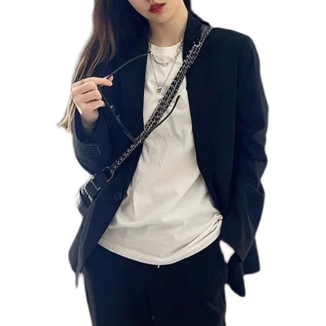 Damen Eleganter Kurzblazer mit subtiler Struktur Drune
